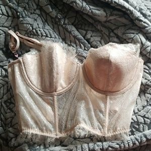 Champagne Lined Strapless Corset